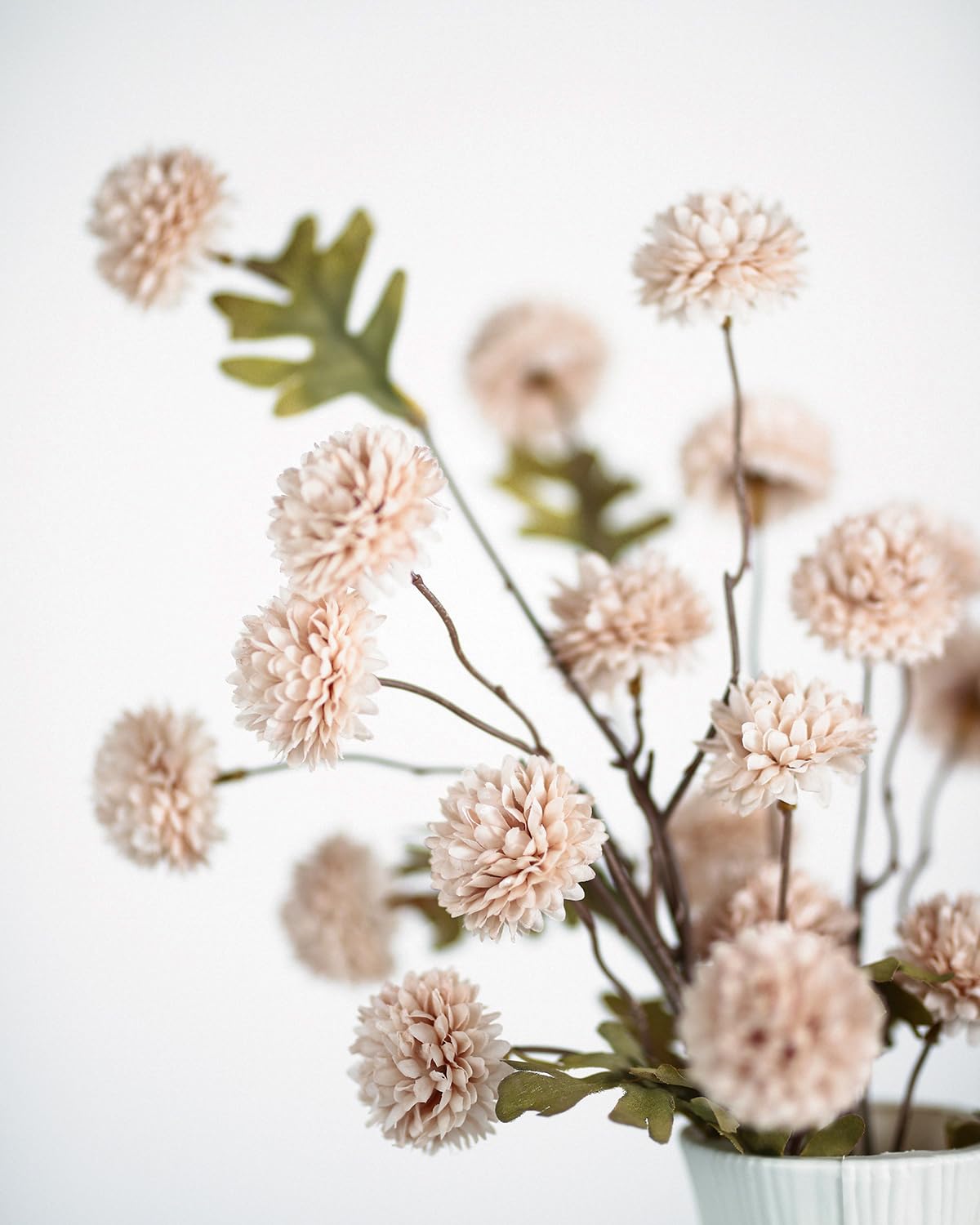 LEUCHTAMOR 6PCS Chrysanthemum Stems Artificial Flowers Beige Fake Kiku Flower Faux Mini Chrysanth with Stems for DIY Bouquet Centerpieces Wedding Party Office Home Decorations - Image 4