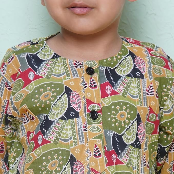 Image of AJ DEZINES Kids Ethnic Wear Pure Cotton Dhoti Kurta Set For Boys