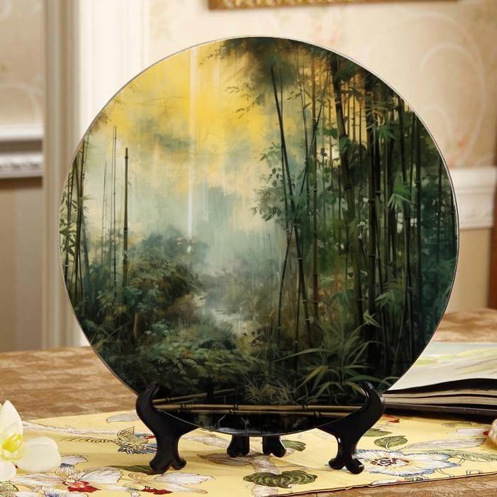 Rose 10-inch Ceramic Plate for Wall Display or Tabletop, with Stand & Hook DP-812691799