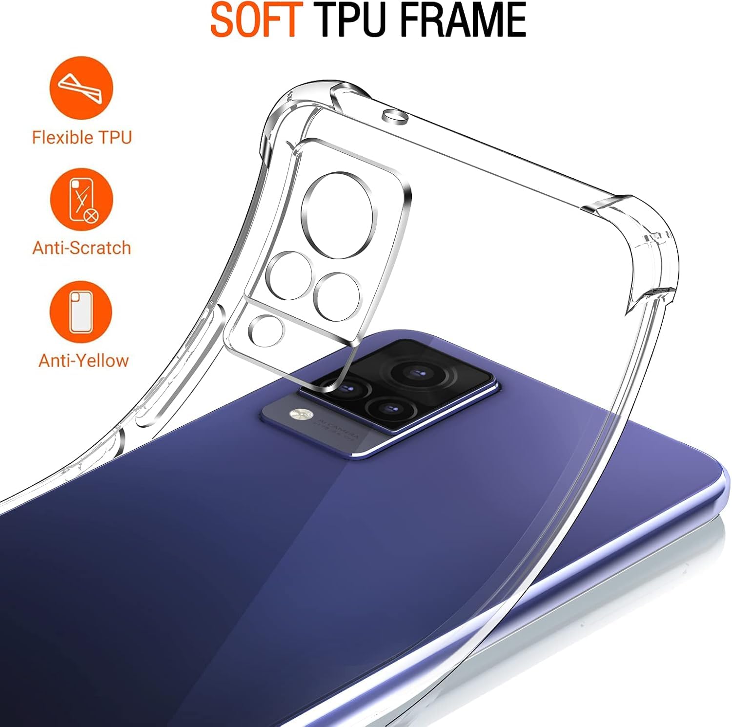 iVoler Cover in Silicone per vivo Y21 / vivo Y21s / vivo Y33s con Protezione Della Fotocamera, Ultra Sottile Custodia in TPU Morbida Anti-Graffio Antiurto Protettiva Case, Nero