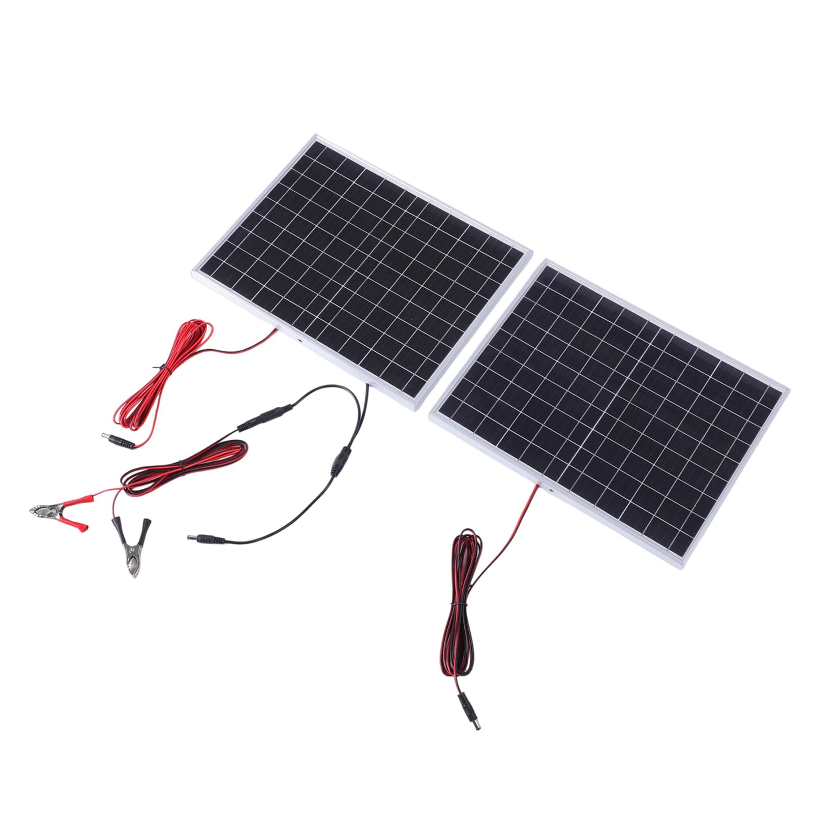 Generic Kit Pannello Solare Caricabatteria Solare Al Silicio Monocristallino con Controller Telaio in Lega di Alluminio da 30 W Doppia Uscita CC USB Tipo C per Telefoni da Campeggio all'aperto