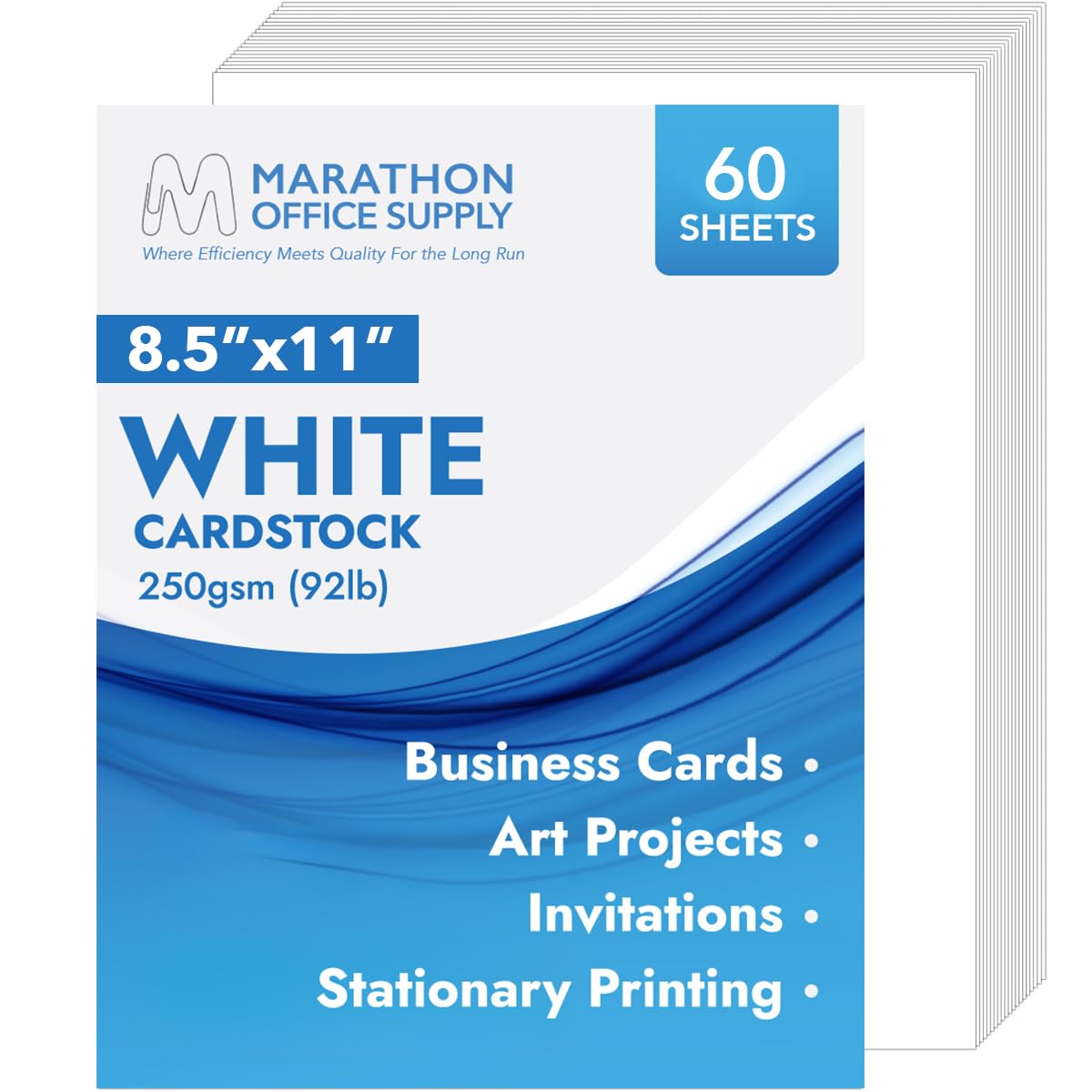 MOS White Cardstock 8.5x11 (60 Sheets)