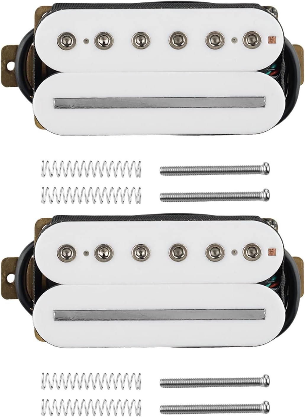 2PCS 50/52mm Guitar Humbucker Pickup Neck+Bridge Pickups Set Hot Rail & Screw Poles, White
