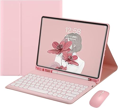 Miniatura 10 de Funda de teclado para iPad A16 2025 (11 generación, 11 pulgadas, iPad de 10 generación 2022 de 10.9 pulgadas, funda con mouse desmontable, teclado