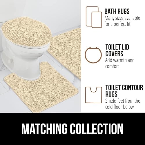 Vista 533 de Gorilla Grip - Tapete de baño de 30” x 20”, de felpilla gruesa, suave y absorbente, secado rápido, de microfibra, con reverso de caucho, para piso