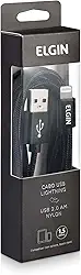 Cabo Lightning Nylon Elgin Dispositivos Apple 1,5 Metros Preto