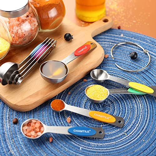Measuring Spoons Set Stainless Steel Magnetic Measuring Spoons Set Of 9 Heavy Duty Metal Stackable Teaspoon Tablespoon For Measuring Dry And Liquid Ingredients #TOP5