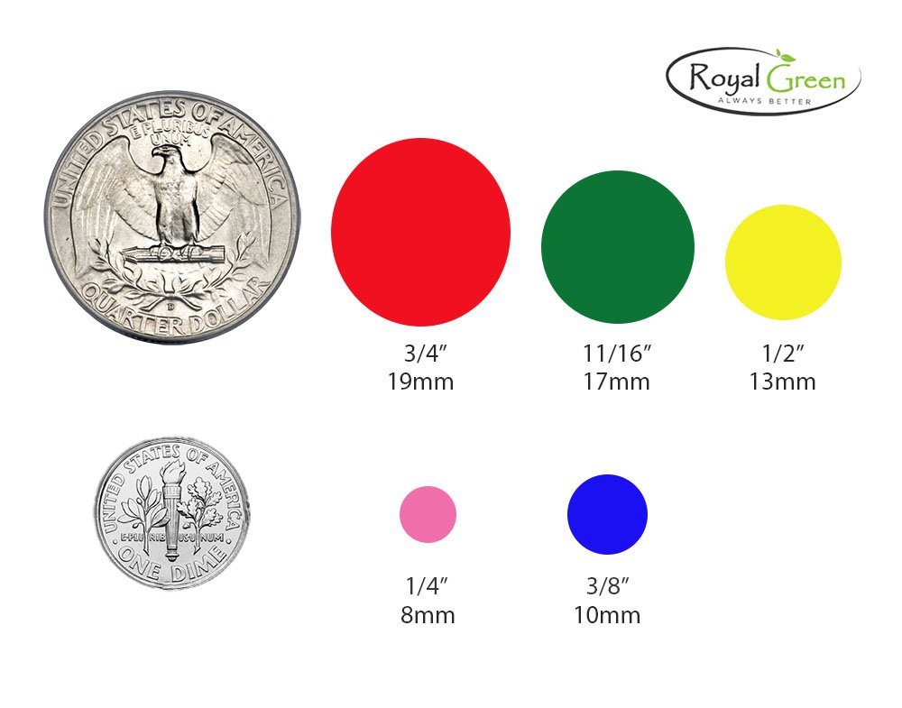 Royal Green Adesivi Rotondi Multiuso Marroni da 17mm - Etichette Colorate Scrivibili da 1,7cm - Confezione da 720 Pezzi