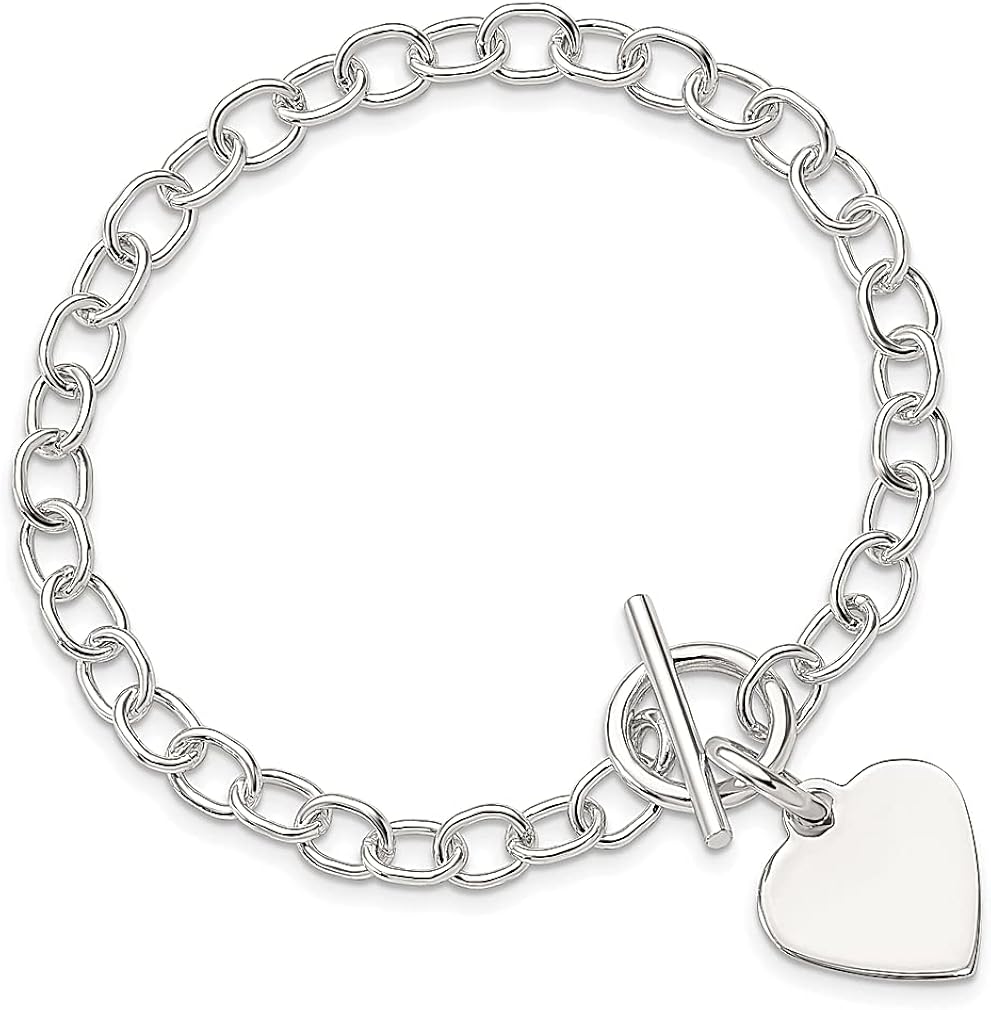 Miniatura 3 de ICE CARATS 925 Sterling Silver Engraveable Heart Charm Bracelet Love Link Fine Jewelry For Women Gifts For Her