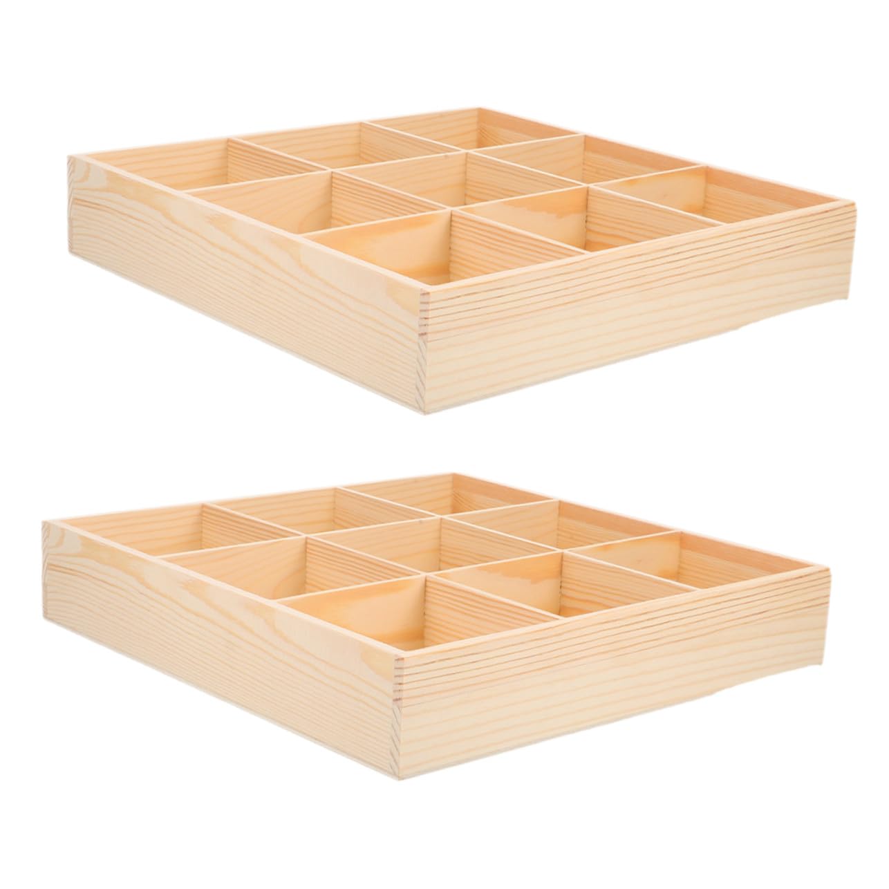 SHINEOFI 2 piezas Organizador Madera para Ropa Interior y Calcetines Caja Multi Compartimentos para Armario y Cómoda para Optimizar Espacio Dormitorios