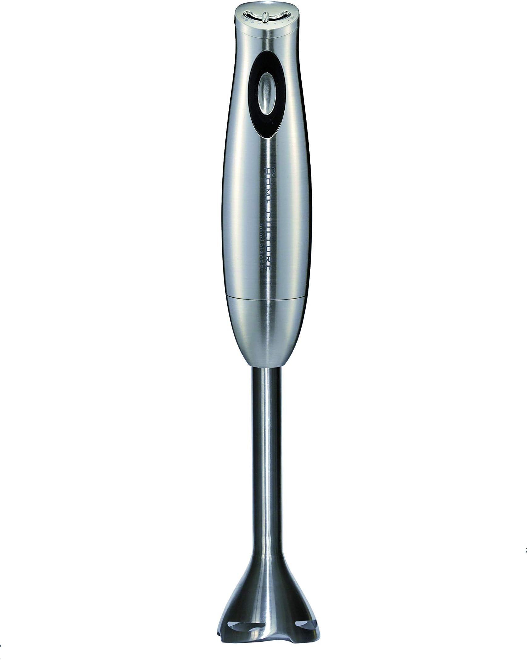 40971 Home Culture (600 Watt) Inox-Touch Surface, Ergonomic Design, Variable Speed, Stainless Steel Mixing Rod And Knife Including 1 Litre Special Mixing Container 18/8 Metallic, Silver