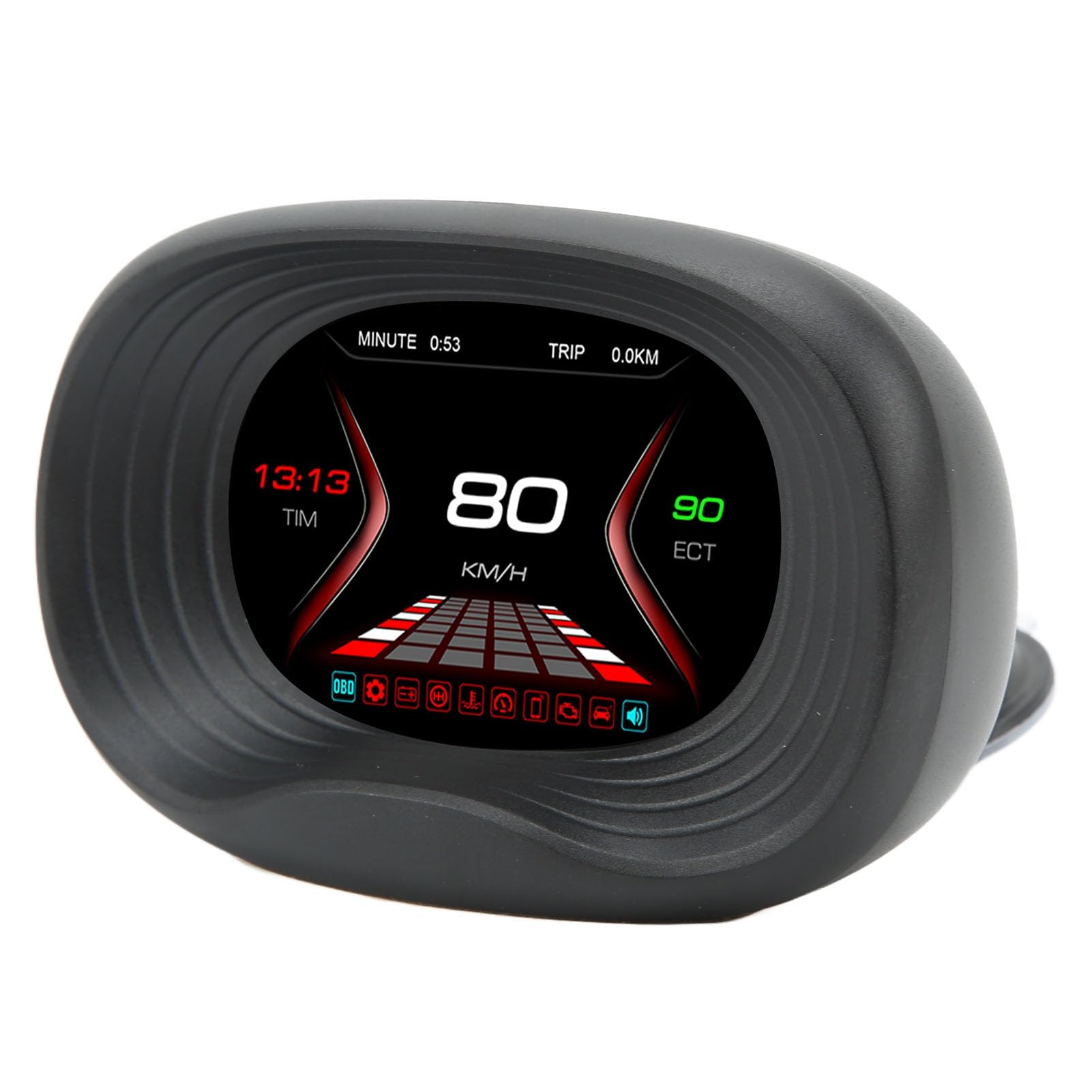 Walmeck Temperatura, Napięcie, prędkość Wyświetlacz HUD Cyfrowy Miernik OBD Wskaźnik Diagnostyczny Samochodu Narzędzie Alarmowe do Pomiaru Prędkości Pojazdu, Temperatury Wody, Zużycia