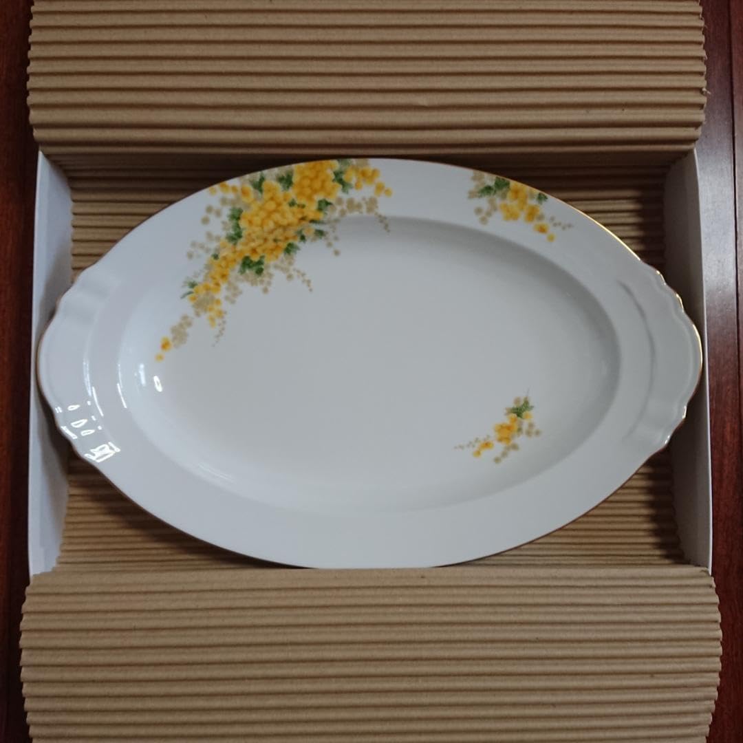 ミモザ 花言葉シリーズ 20cm デザート皿 ペア 37cm プラター 大倉陶園