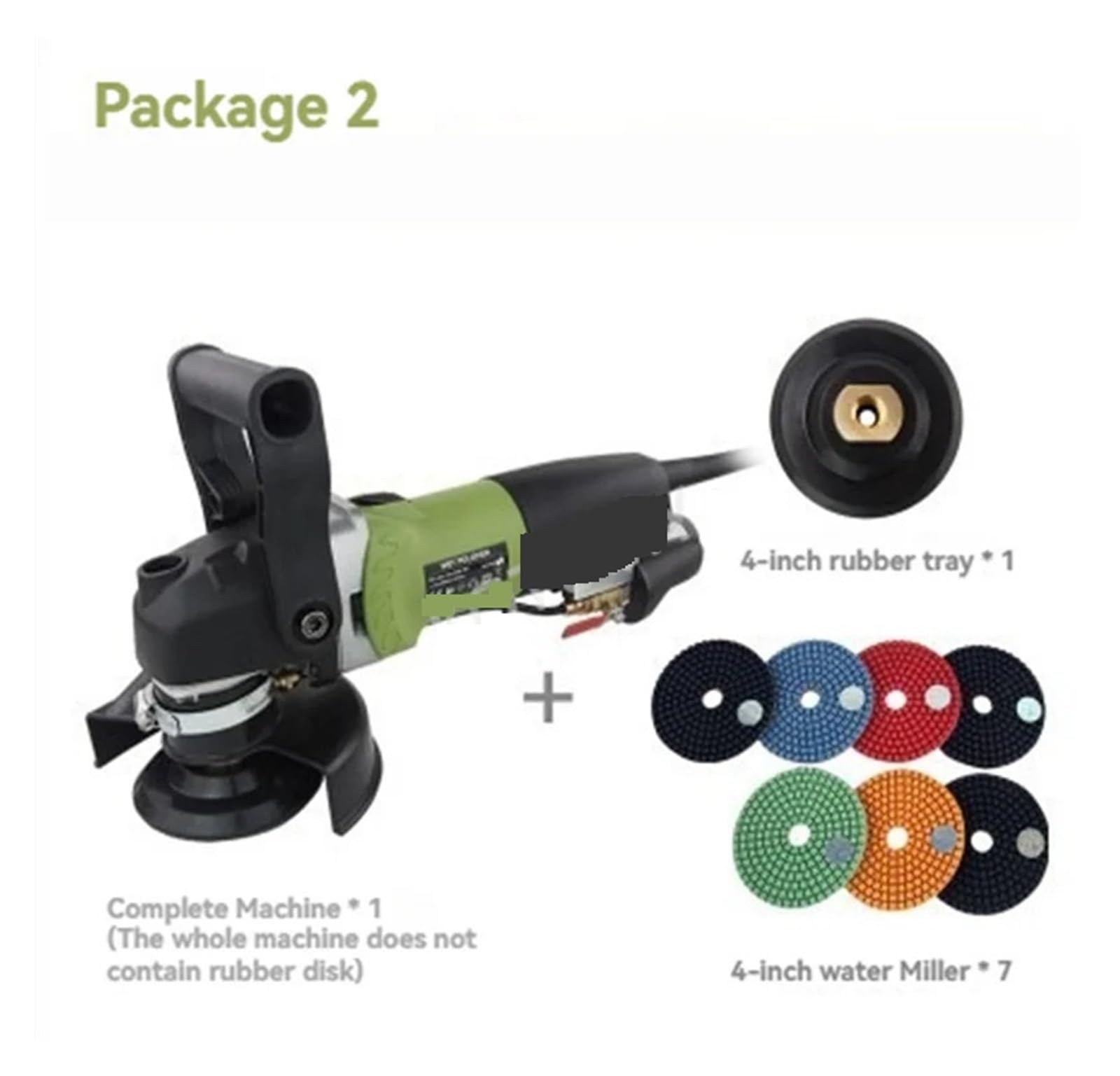 800 W elektrischer Marmor-Granit-Nassstein-Polierer, Handwinkelschleifer, Elektrowerkzeuge mit Auslaufschutz(Package 2)