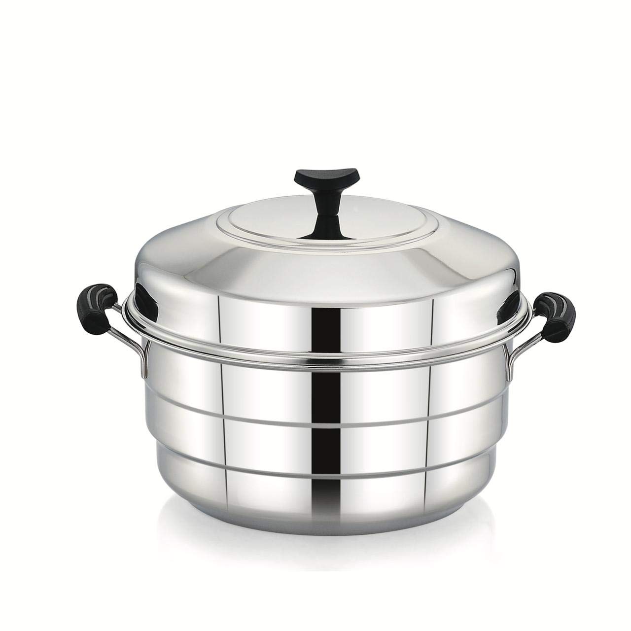 Jonty Stainless Steel Diamond Idly Pot and Steamer with Mini Idly Plate (Silver) - 21 Idly 1