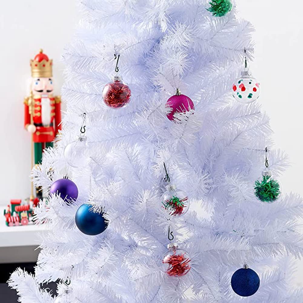 Lot de 24 boules de Noël en plastique transparent à remplir 8 cm