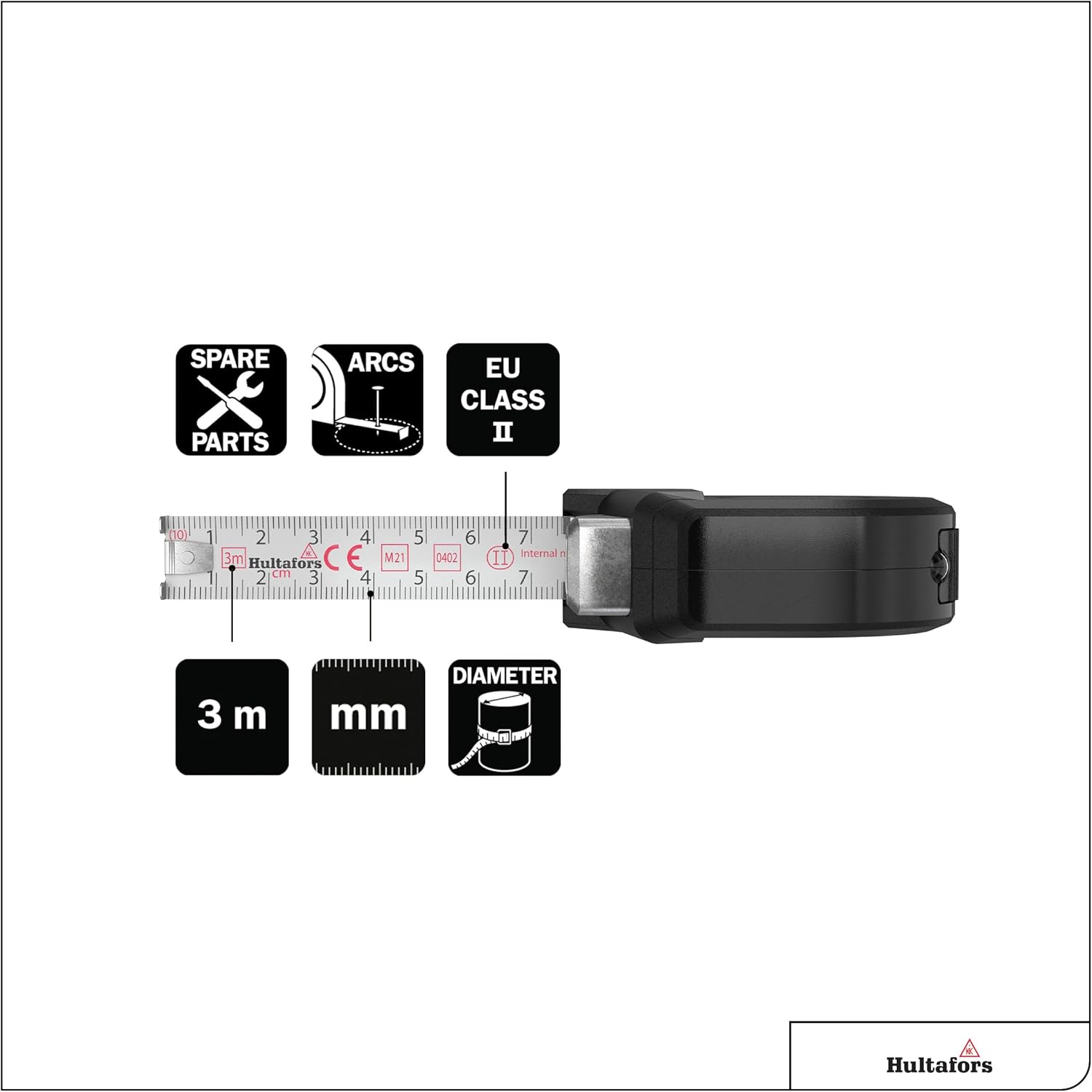 Hultafors Talmeter Marking Measure Tape 3M 16Mm