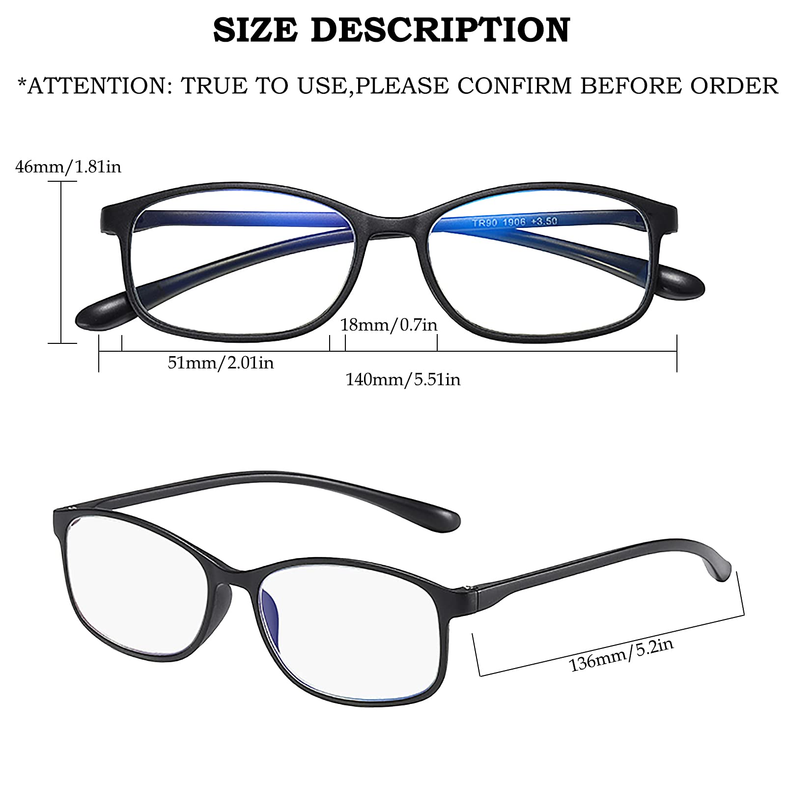 Un Pack de 2 Gafas de Lectura para Hombres/Mujeres, Gafas de Lectura Graduadas Ultra Delgadas, Bisagra de Resorte, para Leer, Practicas,Comodas 2.00
