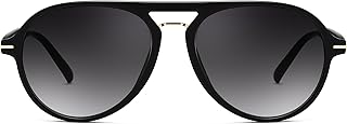 Classic Aviator Sunglasses for Women Men, Retro Trendy 70s Double Bridge Aviators Sunnies B9183