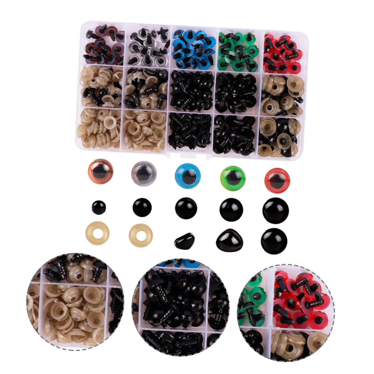 SEWACC 1950 Piezas Accesorios para Ojos De Muñeca Narices De Osos De Peluche Ojos De Oso Ojos De Marioneta Ojos De Ganchillo Ojos De Seguridad para Crochet Ojos Artesanales El Plastico