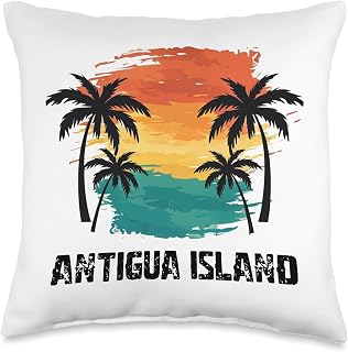 Antigua island Travel, Tropical Tourist Summer Vacation Throw Pillow