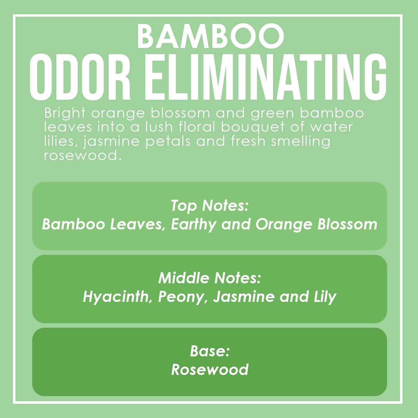 Bamboo Odor Eliminating Highly Fragranced Candle - Eliminates 95% of Pet, Smoke, Food, and Other Smells Quickly - Up to 80 Hour Burn time - 12 Ounce Premium Soy Blend - Image 5