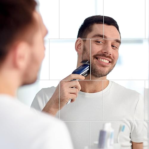 Miniatura 6 de Soaoo 36 piezas de láminas de espejo flexibles autoadhesivas para espejo de puerta, azulejos de plástico para espejo de pared, calcomanías cuadradas