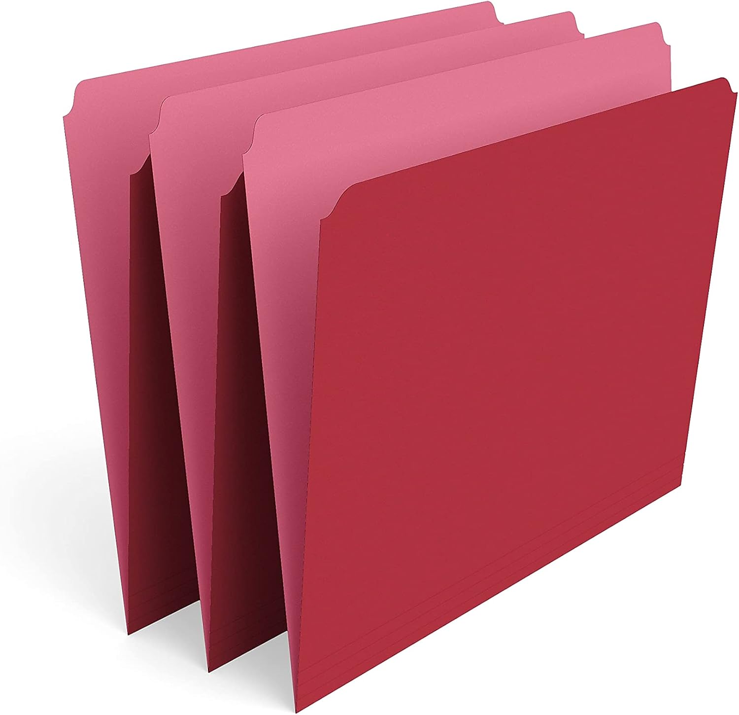 Staples Straight‑Cut Top‑Tab File Folders, Letter Size, Red, Durable Paper Stock, 100/Box