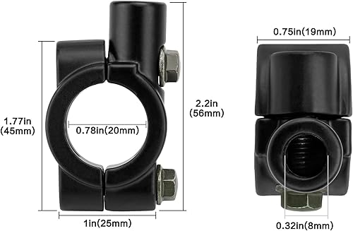Miniatura 4 de LKV Motocicleta universal 0.394 in 78" manillar espejo montaje soporte abrazadera adaptador rosca negro para motos calle ATV moto nieve scooter