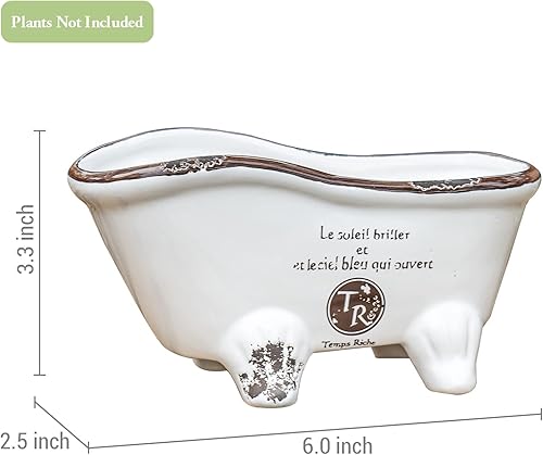 Miniatura 5 de Maceta de porcelana blanca estilo francesa, vintage, jabonera