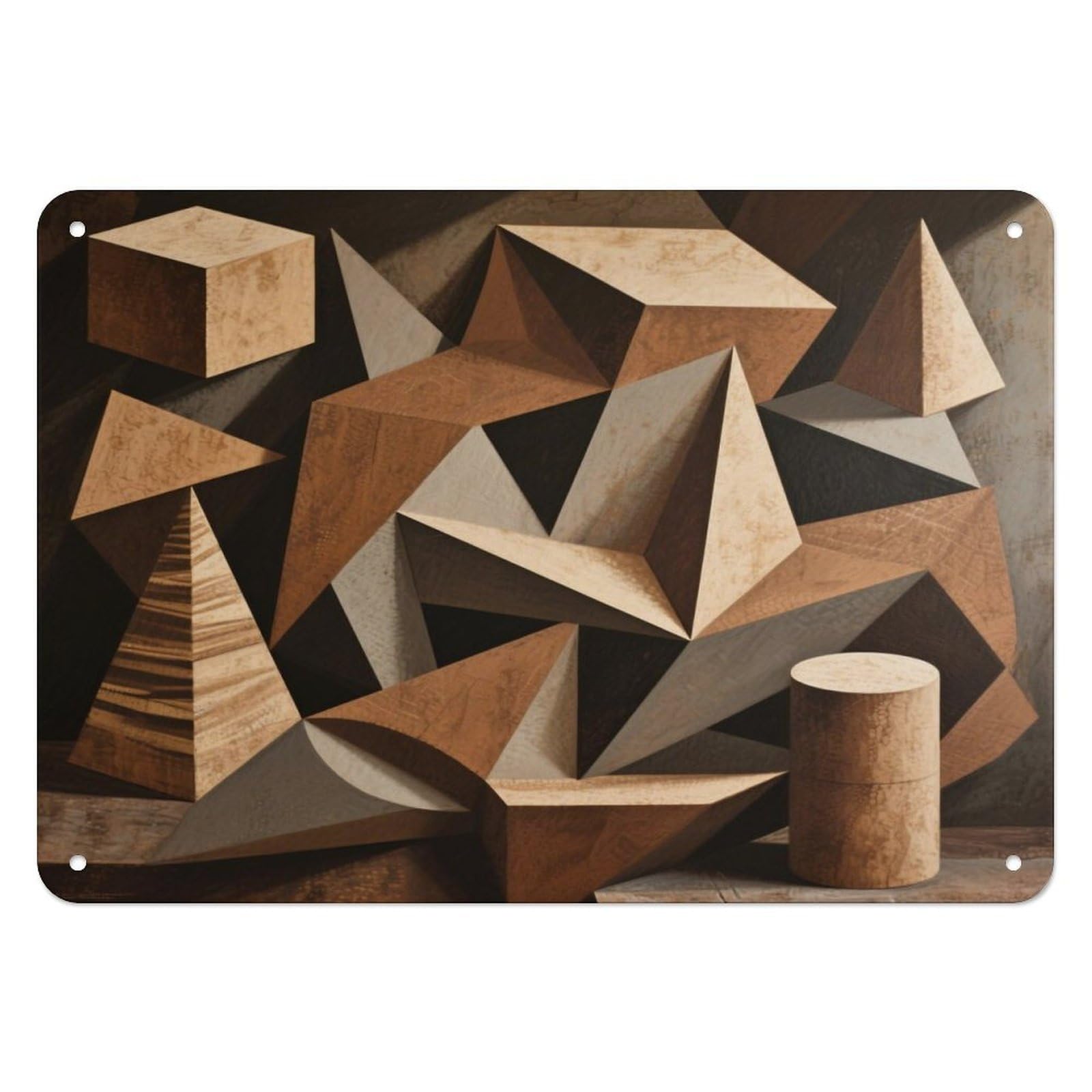 Fekiloot Style Geometry Wall Decor Iron Painting Metal Sign
