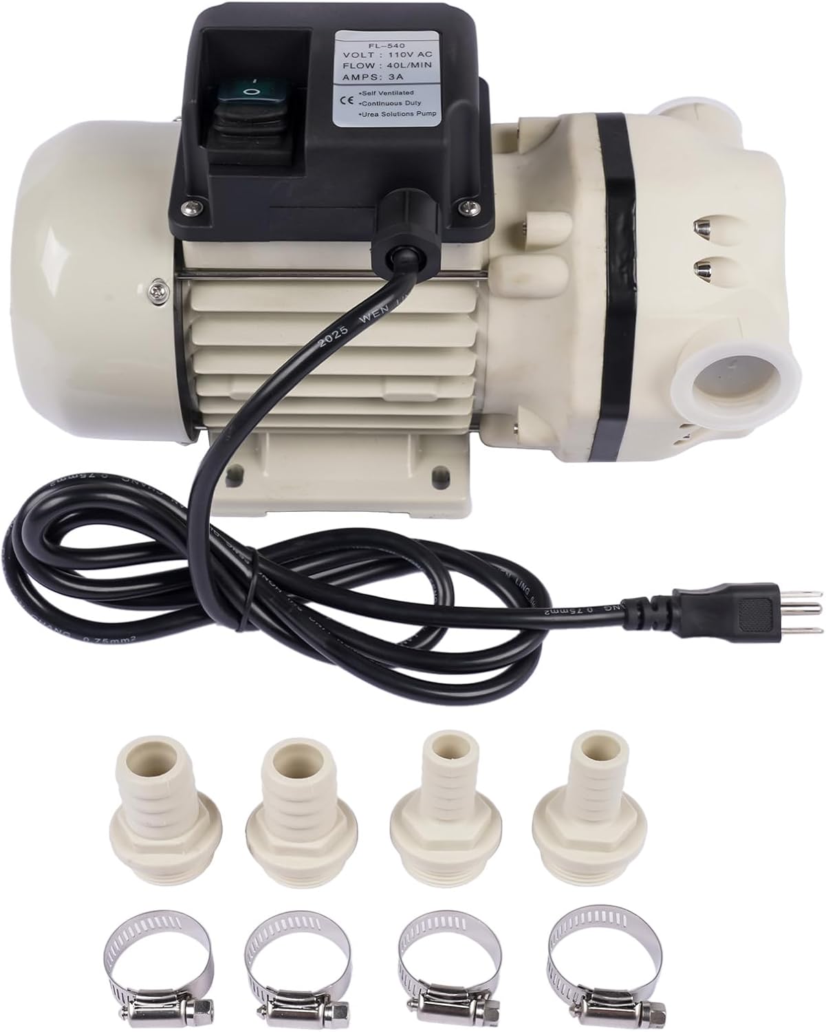 Diesel Exhaust Fluid Transfer Pump Automotive Urea, Oil, Water Self-Priming Electric Water Pump 110V 400W 40L/min(10.6 GPM) 10m Lift(32.8ftLift)