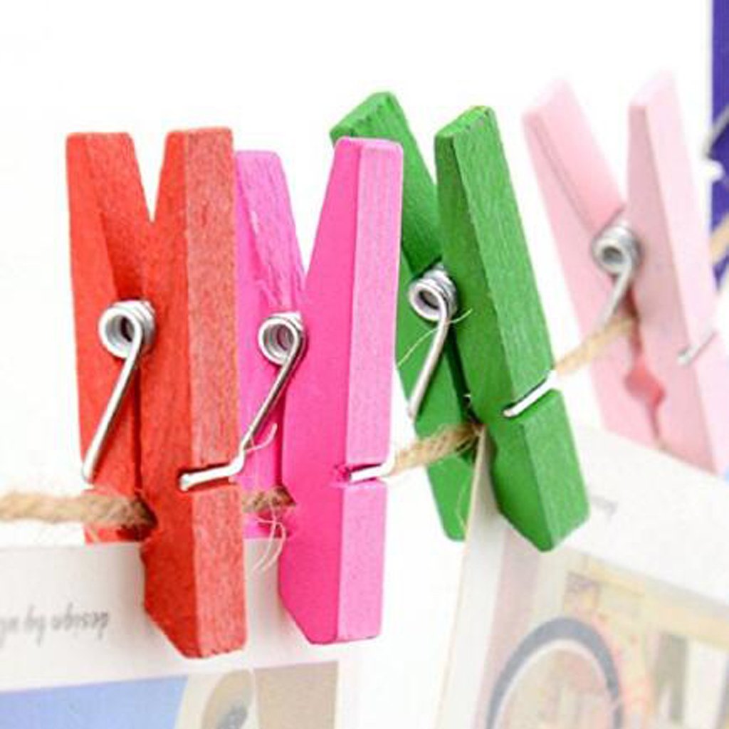 10 Set 100 Stück 2,5 cm gemischte Holzklammern Wäscheklammern Wäscheklammern Foto Papier Kunst Handwerk 100 Stück