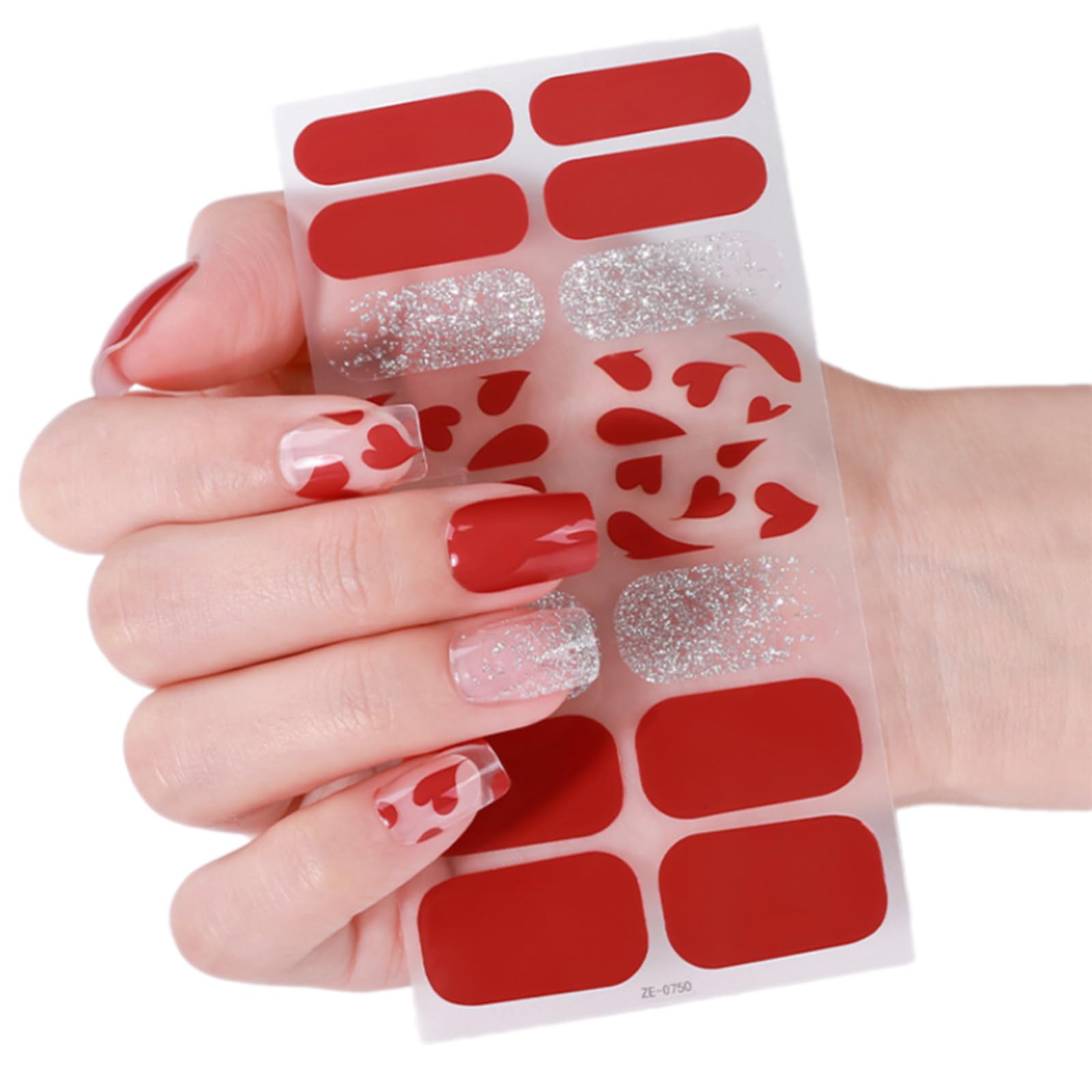 Full Wraps Nails Polish Strips Valentine ' s Day Nails Sticker Adhesive Art Decals Valentine Decorations Art Stickers