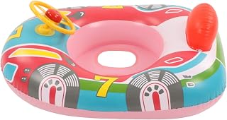 HEEPDD Yacht Pool Float, Multi Gas Bag Baby Boat Swim Float Strong PVC Yacht with Wheel Leg Holes for Summer (Red Bottom)