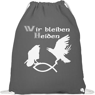 Gym sac Hugin & Munin - Bolsa de algodón para gimnasio, color gris grafito, tamaño 37cm-46cm