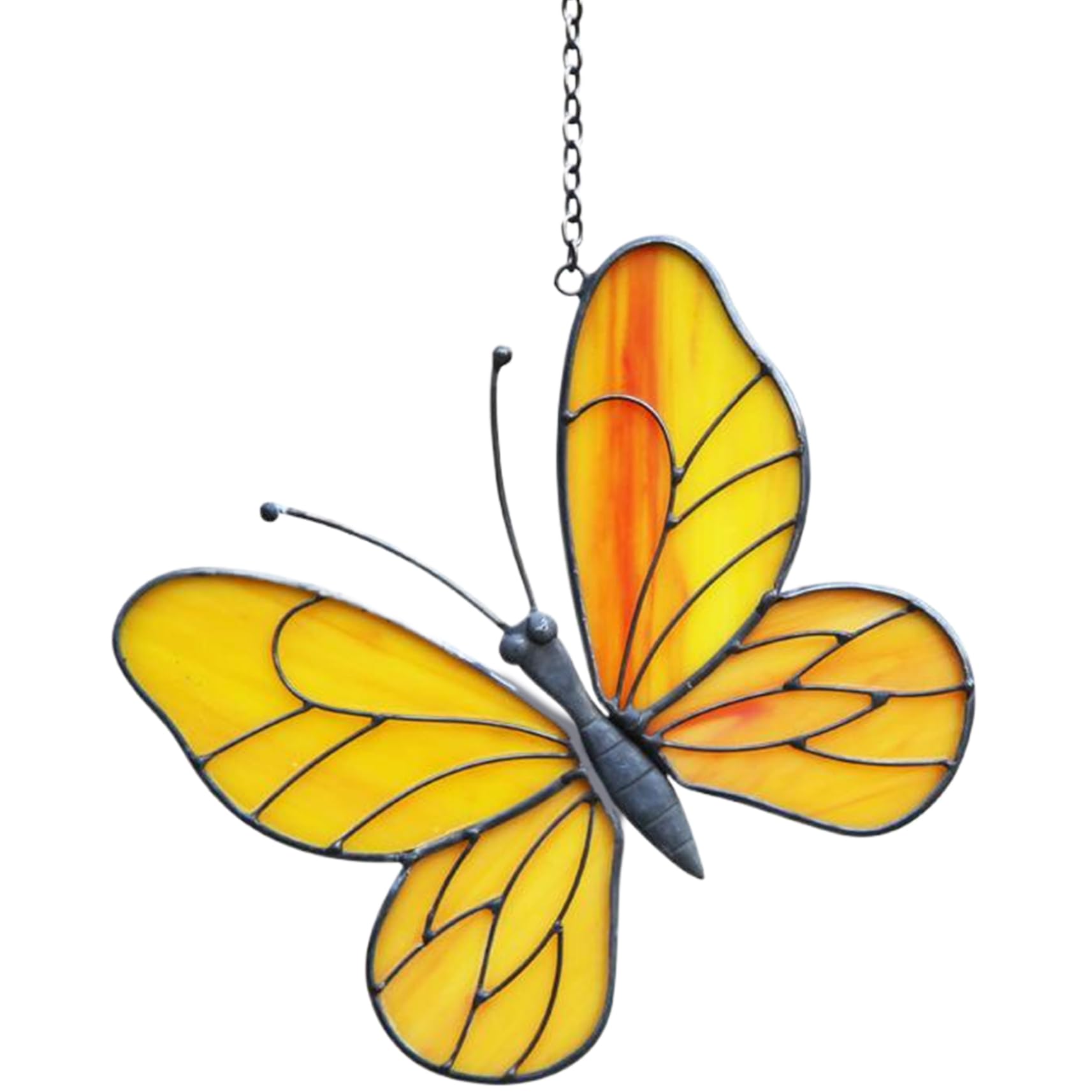 Vidriera de mariposa amarilla para decorar ventanas y jardines exteriores de forma elegante