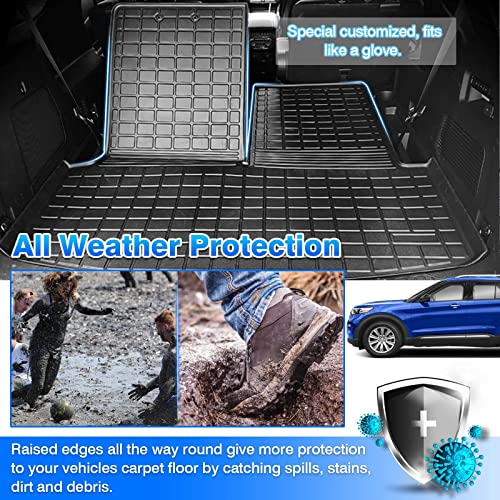 Cartist Cargo Liner Compatible With Ford Explorer 2020 2021 2022 2023 Behind 2Nd Row Seats All Weather Trunk Mat Carpet Protection Tpe Waterproof #TOP2