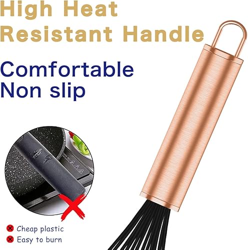 Miniatura 4 de OYV Batidor de goma, batidores profesionales de lujo para cocinar antiarañazos, acero inoxidable y silicona Wisk, herramienta de silicona para