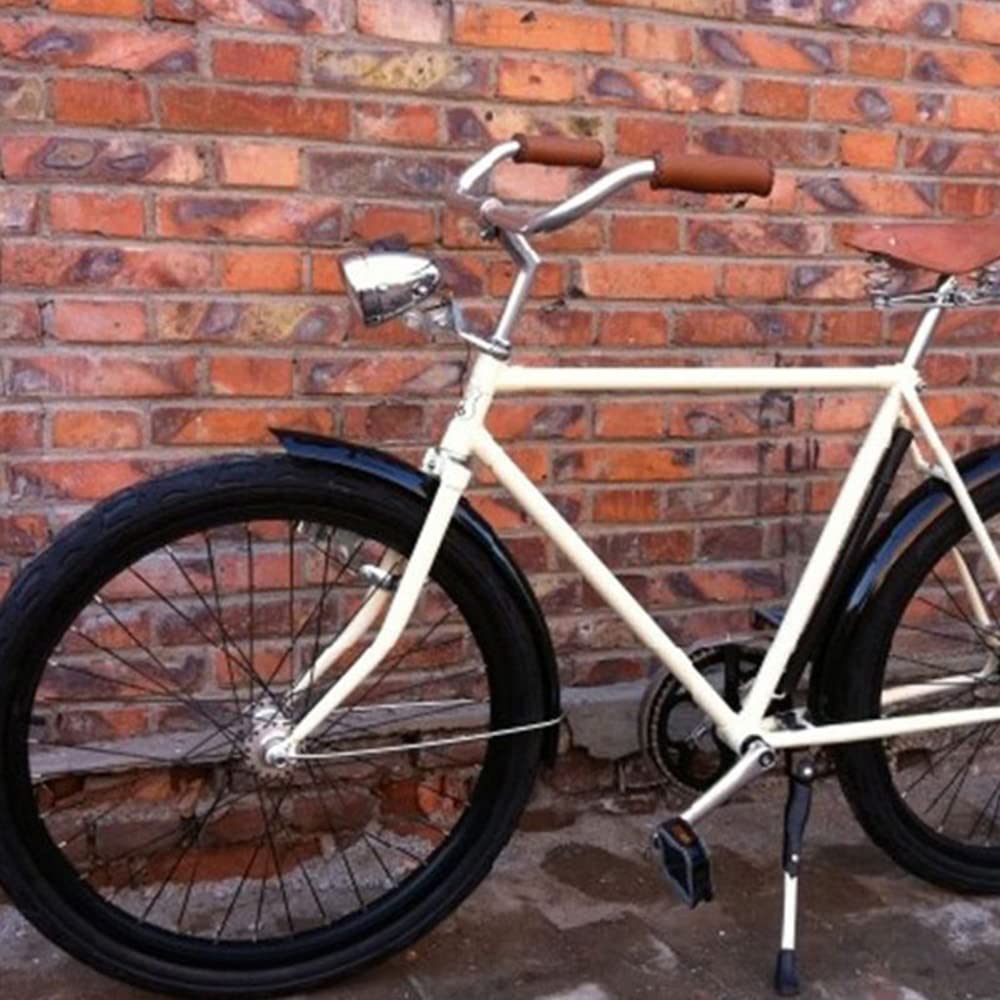 Faro Anteriore per Bicicletta retrò, Luminoso, Classico, dal Design Vintage, con Cassa in Metallo Cromato e Luce LED per la Sicurezza Notturna Durante Le uscite in Bicicletta, Colo