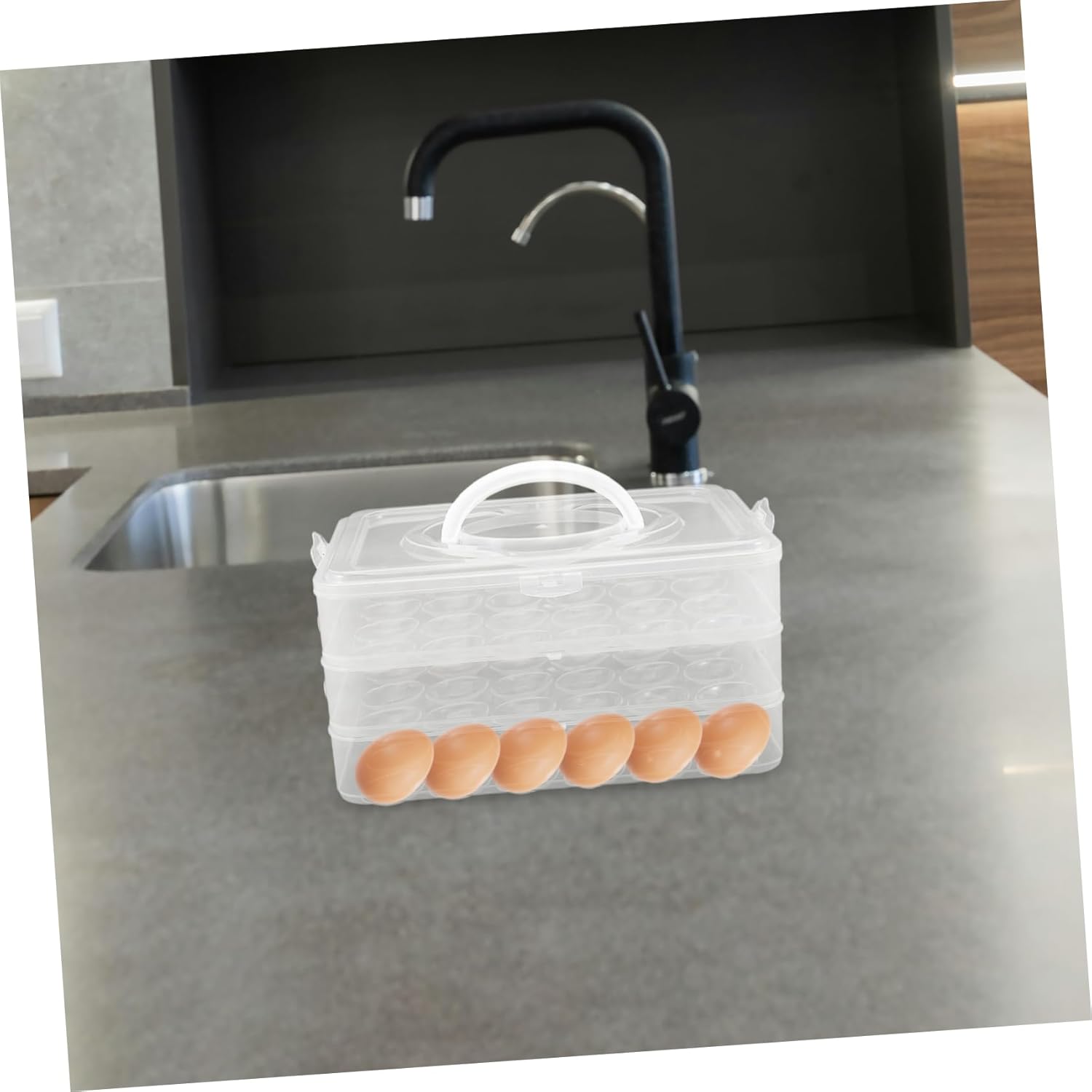 Holder with Lid Stackable Storage Trays for Kitchen Parties and Festive Occasions Convenient Refrigerator Carrier Box