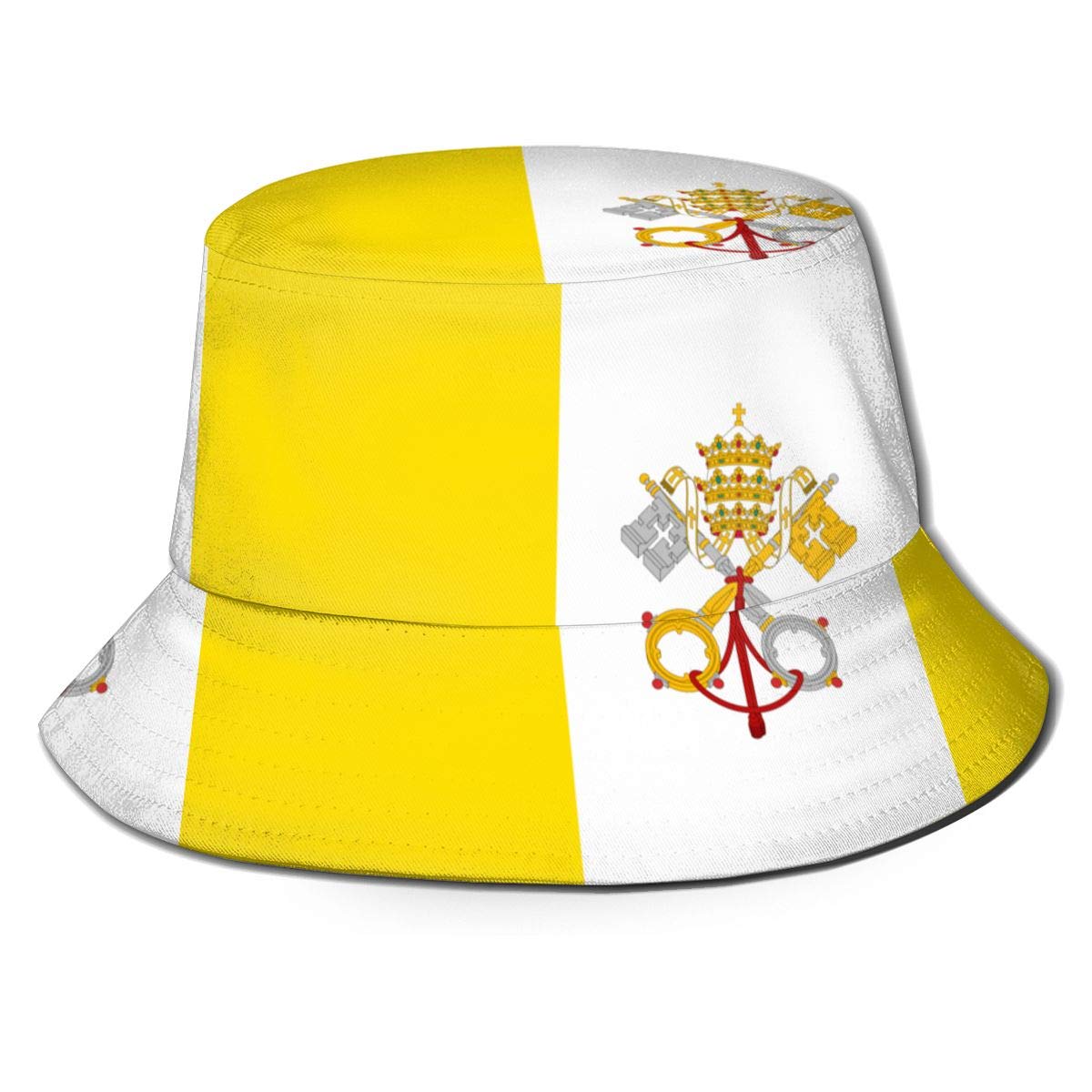 Nlwqekv Unisex As Pic Vatican Flag Hat Bucket Hat Fisherman Hat Summer Cap