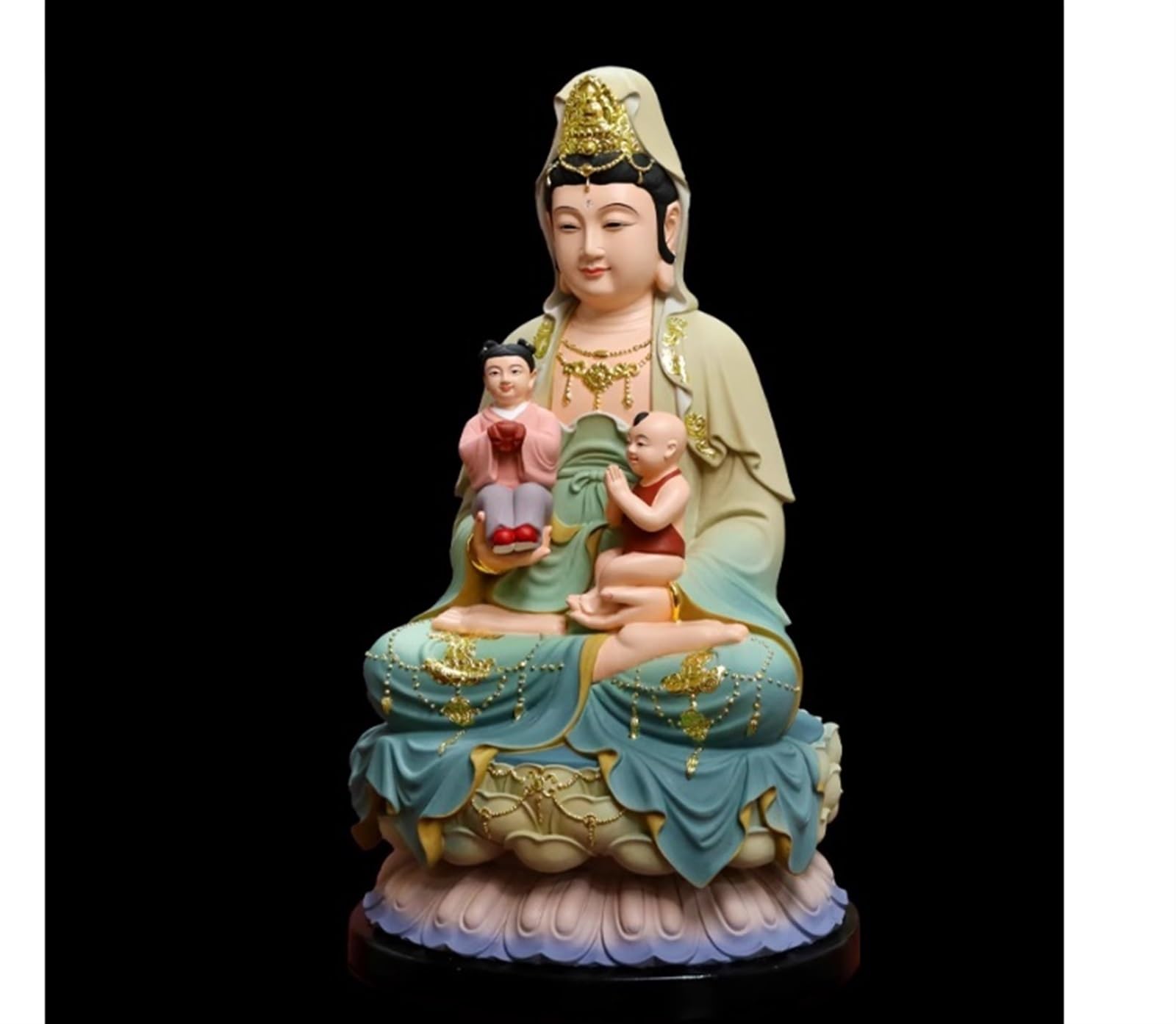 Budas Decorativos Buddha Estatua De Buda De Resina, Estatuas De Bodhisattva De Loto Sentado para Decoración del Hogar Escultura Adorno Artesanal(16in)