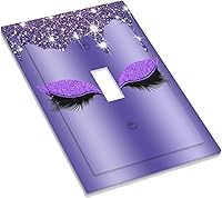 Vista 3 de Brillante diamante bonito ojo púrpura 1 cuadrilla interruptor luz cubierta decorativa de una sola palanca placa de pared placa de interruptor