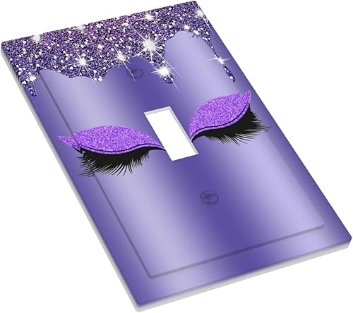 Miniatura 3 de Brillante diamante bonito ojo púrpura 1 cuadrilla interruptor luz cubierta decorativa de una sola palanca placa de pared placa de interruptor