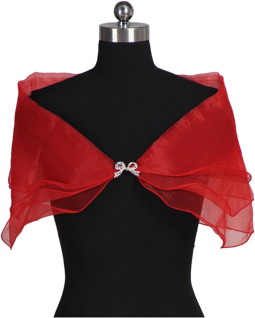 Voguevers Women's Wedding Bridal Organza Shrug Bolero Coat Tulle Wrap Shawl