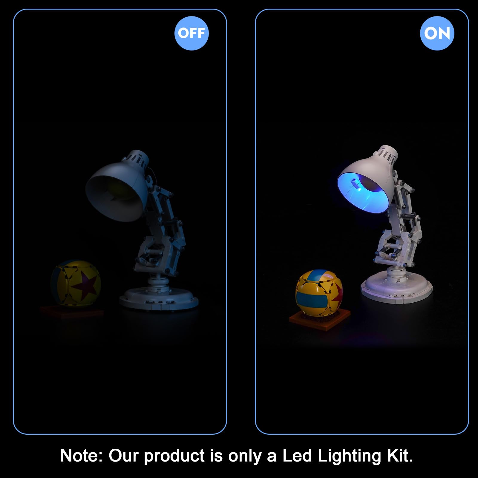 LocoLee Led Light Set Compatible with Lego 21357 Pixar Luxo Jr Colorful Version Decoration Lighting Kit Compatible with Lego Ideas Pixar Luxo Jr Building Blocks Model,Only Lights Set,No Model - Image 4