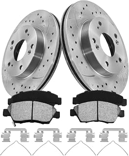 Front Rotors Kit Compatible With 2006-2011 Civic Hybrid, 2011-2015 CR-Z, Automotive Brake Kit 31311 D948-7497A Drilled And Slotted Rotors Anti-rust Oil 261.7mm(10.3in) And Brake Pads