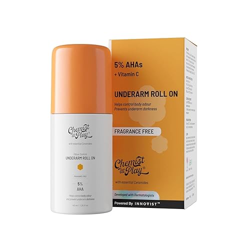 UnderArm Roll-On con 5% ácido láctico 1% ácido mandélico  Previene el olor ilumina la piel y exfolia las axilas  Sin fragancia para pieles sensibles