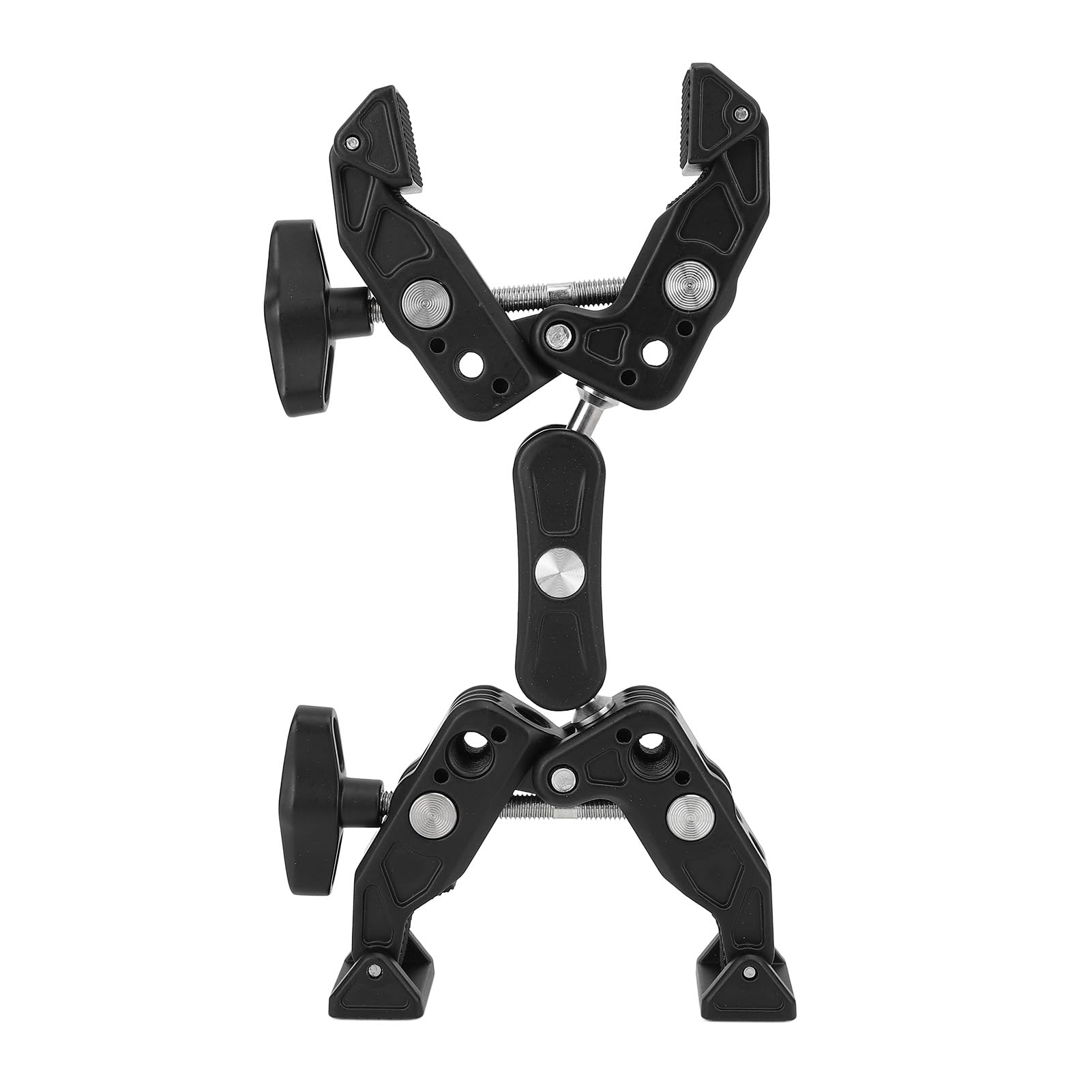 Podwójny uchwyt Super Clamp do mocowania kamery ze stopu aluminium, regulowany adapter zaciskowy z głowicą kulową z interfejsem 1/4 3/8 cala do monitora, oświetlenie LED, sprzęt